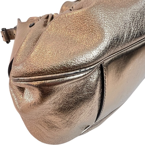 BURBERRY Metallic Calfskin Warrior Hobo Gold - Picture 9 of 10